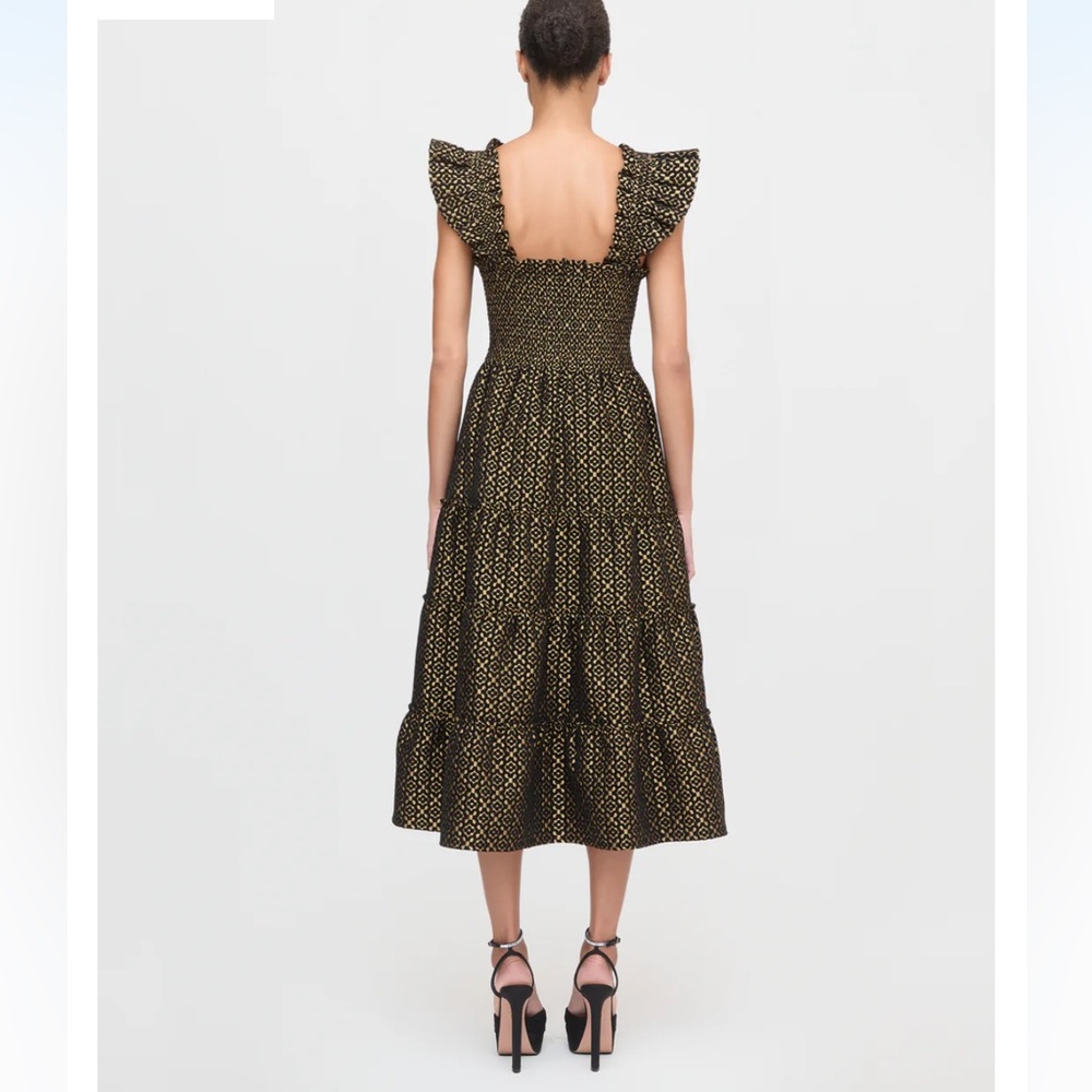 Hill House home Ellie Nap dress metallic brocade size L NWT - Picture 2 of 5